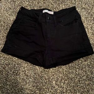 Black denim low-rise shorts for kids and by SO